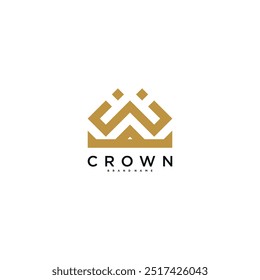 Creative abstrack crown logo design. Premium Vector