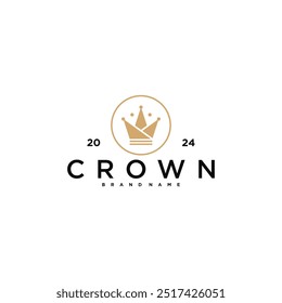 Creative abstrack crown logo design. Premium Vector