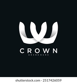 Creative abstrack crown logo design. Premium Vector