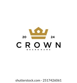 Creative abstrack crown logo design. Premium Vector