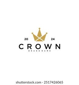 Criativo abstrato coroa logotipo design. Vetor Premium