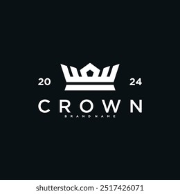 Creative abstrack crown logo design. Premium Vector
