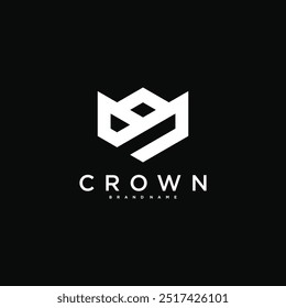 Creative abstrack crown logo design. Premium Vector