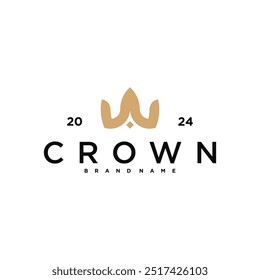 Creative abstrack crown logo design. Premium Vector