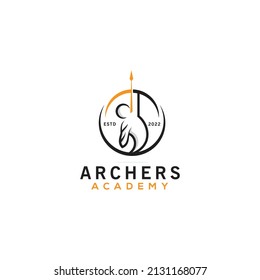 símbolo creativo de arquería abstracta icono diseño gráfico vectorial, logotipo deportivo, plantilla