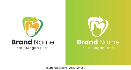 Creative Abstract Arrow and Pointer Shape Logo for Tech Industry Brand Identity