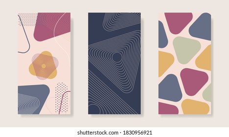 Creative Abstract Art Background Abstract Shape With Geometric Elements Vector Art Template with Contemporary Poster Design. Suitable for Poster use and Minimal Wallpaper Designs For Wall Decorations.