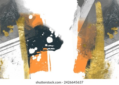 Creative abstract art pattern with different shapes and textures. Collage design. Vector illustration.