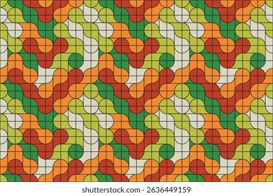 A creative abstract artwork featuring seamless retro metaball shapes, forming an elegant and geometric artistic pattern