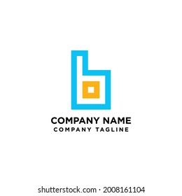 Creative abstract B letter minimalist logo design template