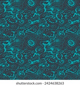 Creative abstract backdrop with unique hand drawn pattern. Psychedelic artwork