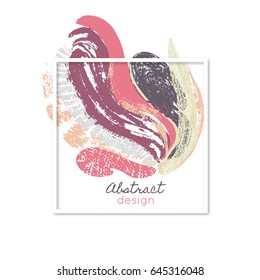 Creative abstract background. Art. Paint splash. Daub. Colorful texture. Color smears. Frame. Vector illustration, eps10