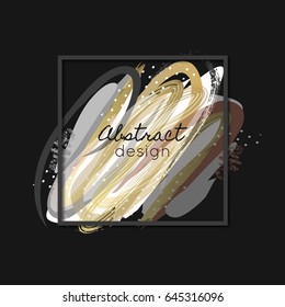 Creative abstract background. Art. Paint splash. Daub. Colorful texture. Color smears. Frame. Vector illustration, eps10