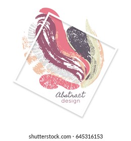 Creative abstract background. Art. Paint splash. Daub. Colorful texture. Color smears. Frame. Vector illustration, eps10