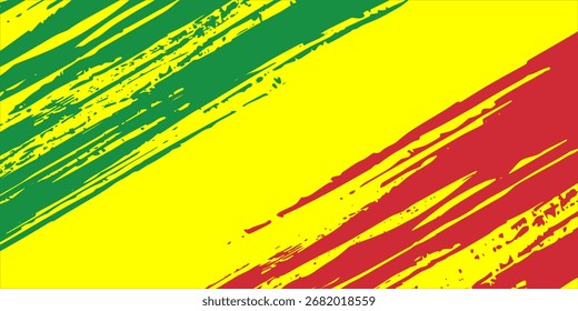 Creative abstract background with bold diagonal brush strokes in red, yellow, and green, perfect for artistic, cultural, and modern design projects.eps 10