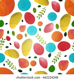 Creative abstract background with colorful circles and floral design.