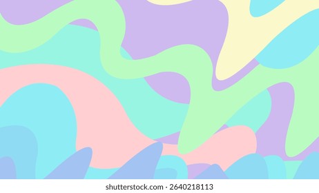 Creative abstract background with colorful curved texture. Light and dark combination. Minimalist pastel color design