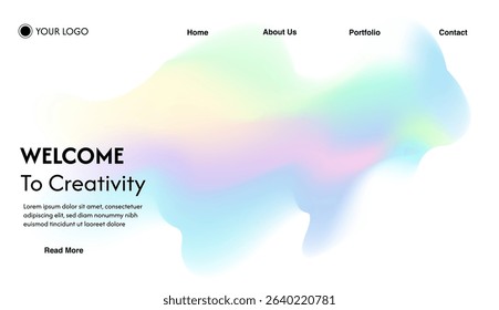 Creative abstract background with colorful liquid texture. Light and dark combination. Minimalist pastel color design