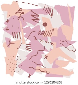 Creative abstract background with different shapes. Collage of cut out paper.
Modern abstract design for paper, covers, fabrics, interior items and other users.