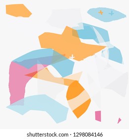 Creative abstract background with different shapes. Collage of cut out paper.
Modern abstract design for paper, covers, fabrics, interior items and other users.