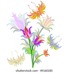 Creative abstract background. Creative abstract flowers. Vector.