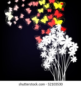 Creative abstract background. Creative abstract flowers. Vector.