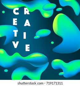 Creative abstract background with fluid shapes and bright gradient colors. Vector illustration. Motion design.