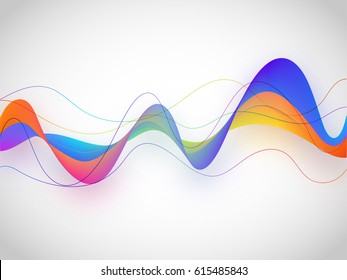 Creative abstract background with glossy colorful waves.