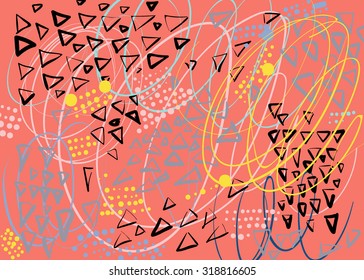 Creative abstract background with hand drawn doodle elements