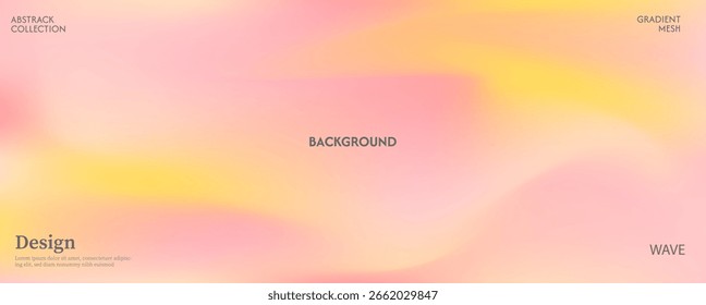 Fundo abstrato criativo com uma textura ondulada rosa e amarela. Uma combinação de claro e escuro. Design minimalista de cores pastel.