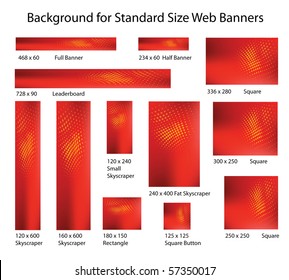 Creative, Abstract Background Set for Standard Size Web Banner Ads