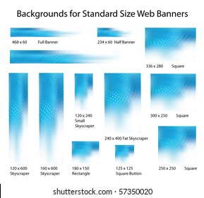 Creative, Abstract Background Set for Standard Size Web Banner Ads