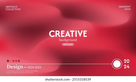 Creative abstract background of soft waves in soft red color gradation.