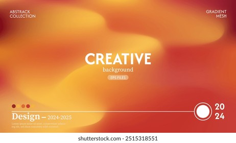 Creative abstract background of soft waves in soft gold and orange color gradations.