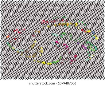 Creative abstract background. Spotted  halftone effect. Vector clip art. Creative abstract vector colorful illustration  with an elegant design.The best template for your graphic artworks.