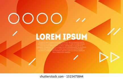 Creative abstract background in trendy memphis style. Simple geometric shapes and modern gradients for posters, landing pages, presentations and other