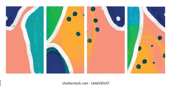 Creative Abstract Backgrounds For Social Media. Collage With Shapes For Social Media Apps. Modern Story Templates. 
