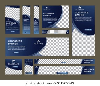 Creative Abstract Banner Design Web Template Set | Horizontal Header Web Banner | 