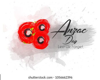creative abstract, banner or poster for Anzac Day with nice and creative poppies design illustration in a grungy background, 25th of April.