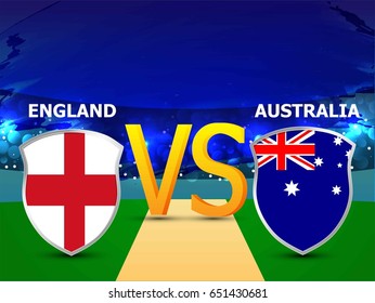 creative abstract, banner or poster for Cricket Championship with nice and creative design illustration. England vs. Australia