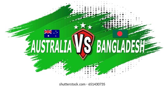 creative abstract, banner or poster for Cricket Championship with nice and creative design illustration.Australia vs.  Bangladesh 
