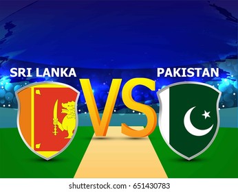 creative abstract, banner or poster for Cricket Championship with nice and creative design illustration. Srilanka  vs. Pakistan