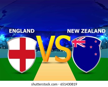 creative abstract, banner or poster for Cricket Championship with nice and creative design illustration. England vs. New Zealand