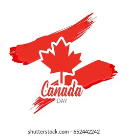 Creative abstract, banner or poster or flyer  for Happy Canada Day with nice and creative design illustration.