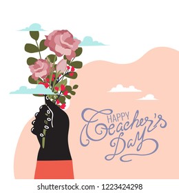 creative abstract, banner or poster for Happy Teacher's Day with nice and creative design illustration.