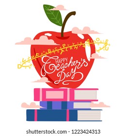 creative abstract, banner or poster for Happy Teacher's Day with nice and creative design illustration.