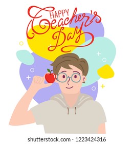 creative abstract, banner or poster for Happy Teacher's Day with nice and creative design illustration.