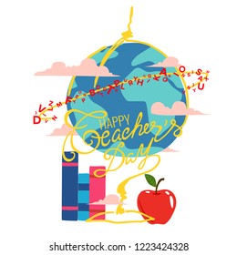 creative abstract, banner or poster for Happy Teacher's Day with nice and creative design illustration.