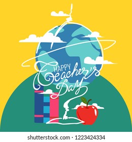 creative abstract, banner or poster for Happy Teacher's Day with nice and creative design illustration.