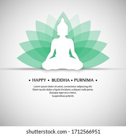 creative abstract, banner or poster for Happy Buddha Purnima or Vesak Day with nice and creative design illustration, vector